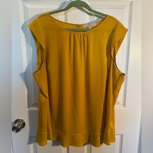 PLUS SIZE LOFT sleeveless marigold top